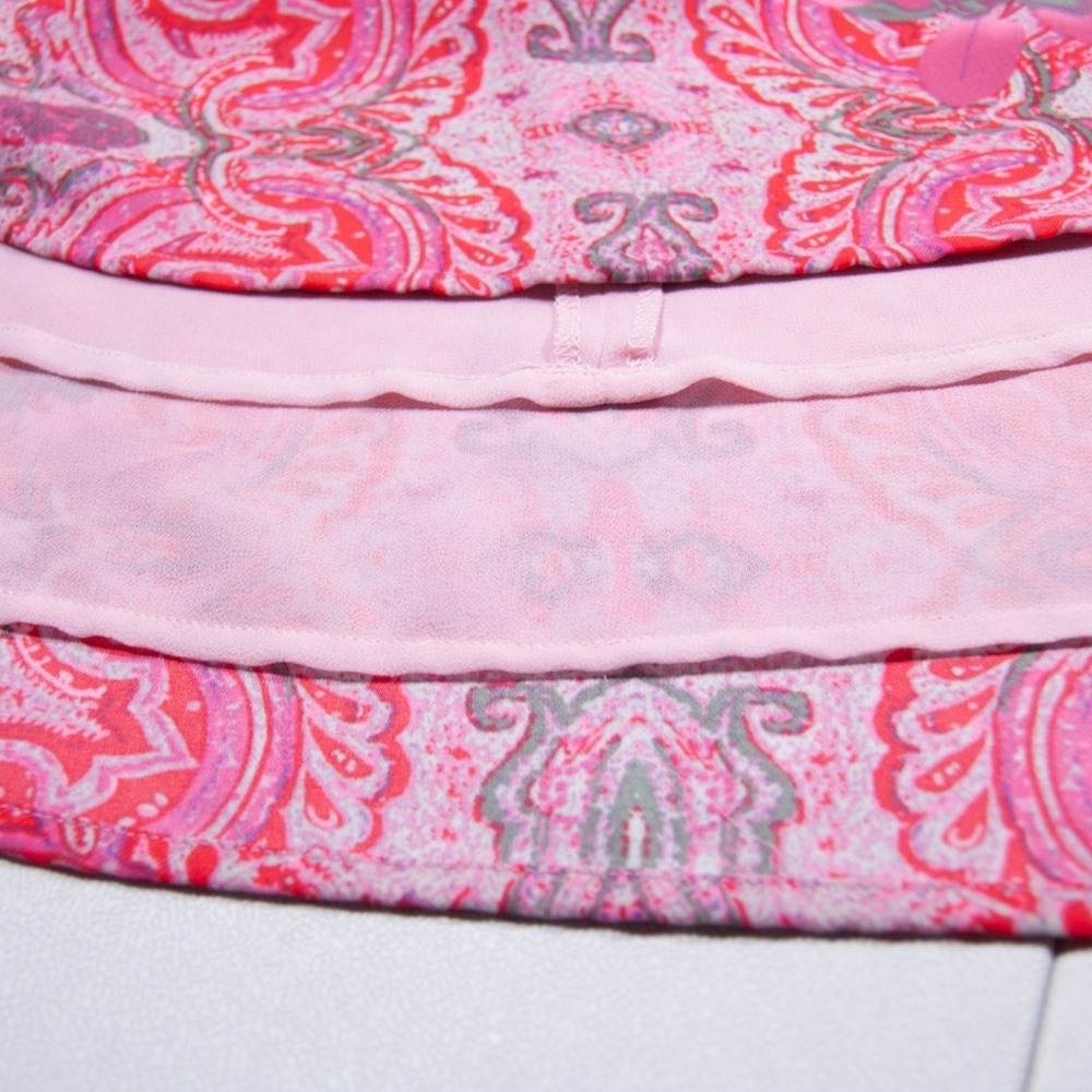 Cabi Paisley Print Sleeveless Tank Jubilee Women's Medium M Pink 127 Blouse - Picture 9 of 10